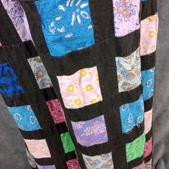 Vintage India Imports Of Rhode Island True Wrap Skirt Patchwork Small Unique - Picture 2 of 10